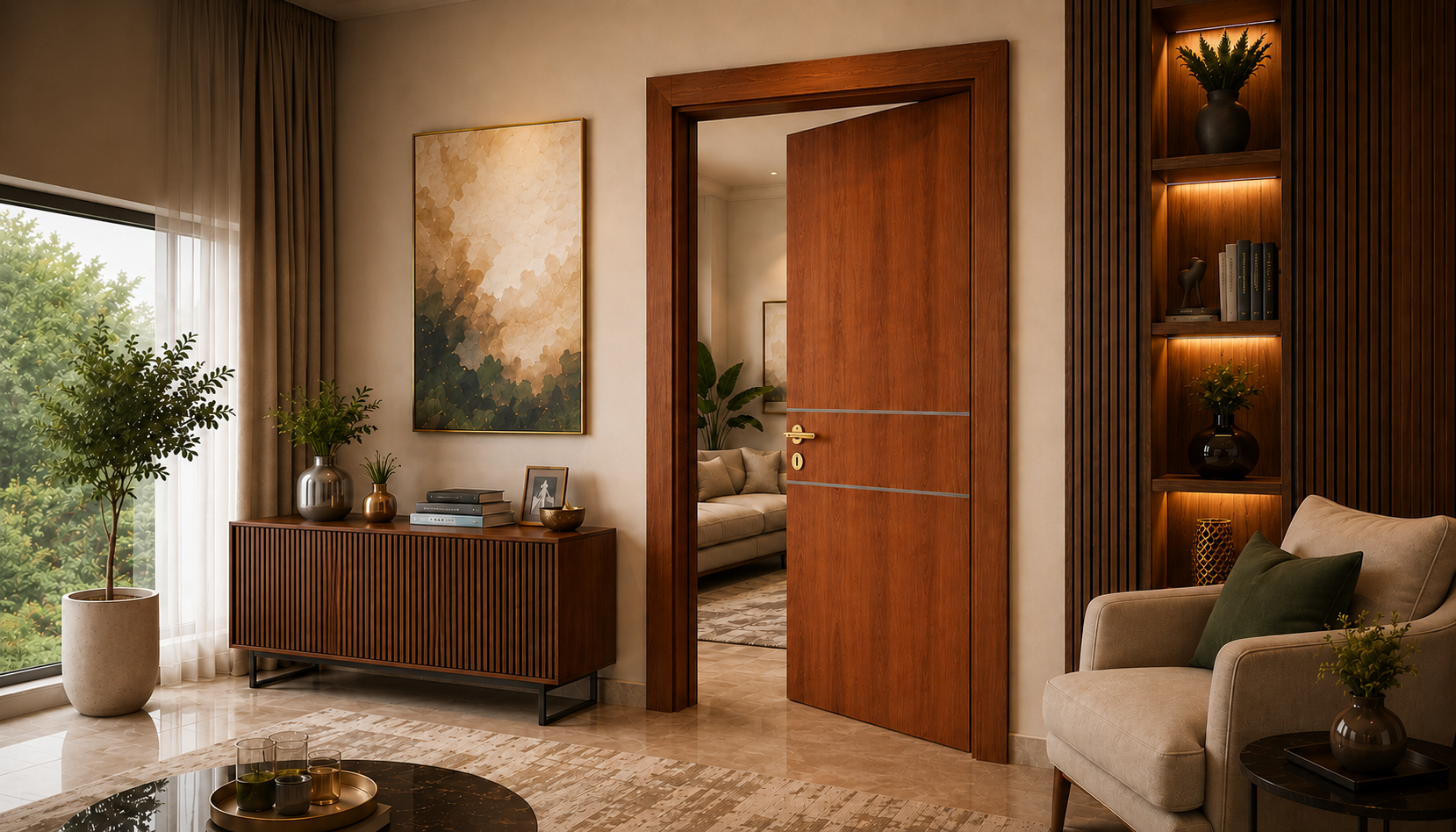 Luxury WPC door interior